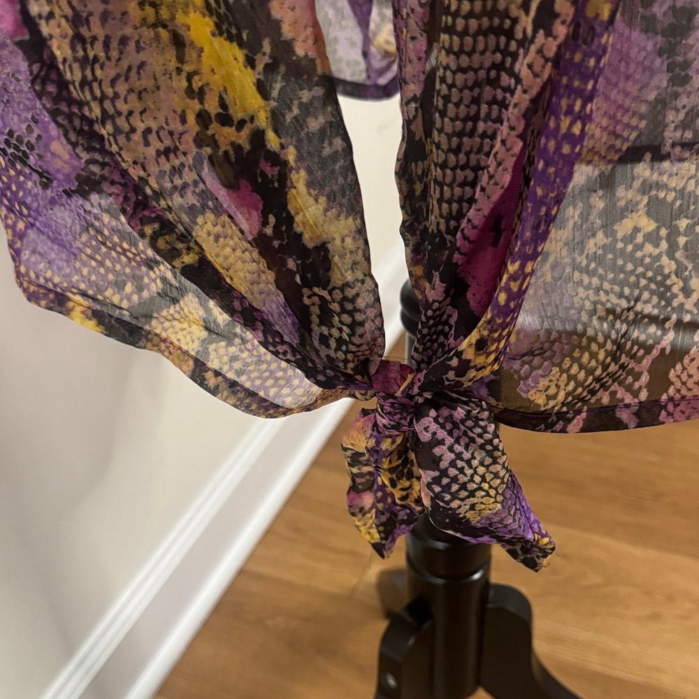 Vibrant Snake Print Swim Cover-Up with Sequins - Picture 4 of 6